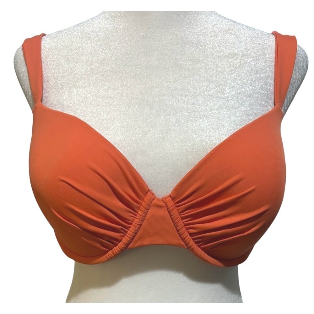 Jantzen Bikini Top Womens 34DD Orange New Underwire Pleated‎ JZ21004B